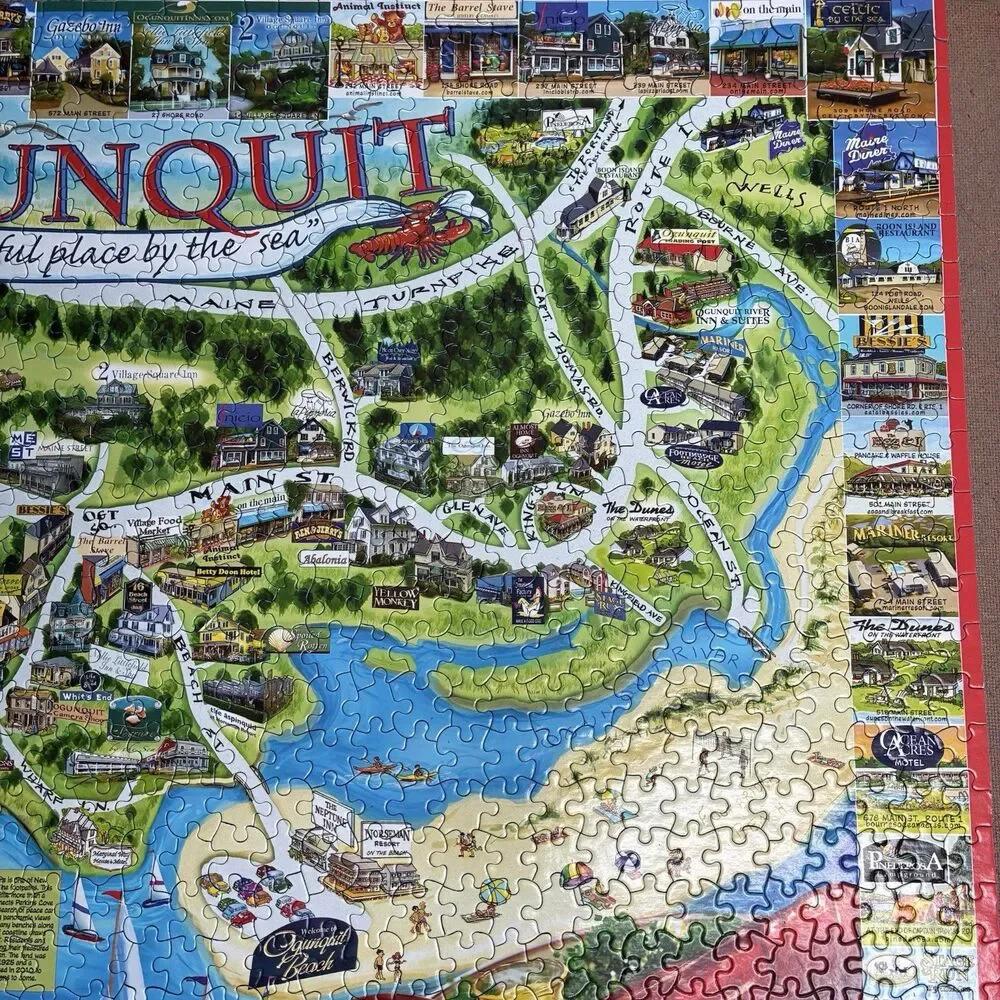 White Mountain Puzzles Ogunquit Maine 1000 Piece Jigsaw Puzzle Complete Rare